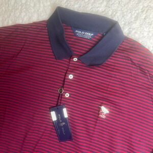 NWT Vintage polo golf THE CREEK CLUB men's‎ red and blue striped polo